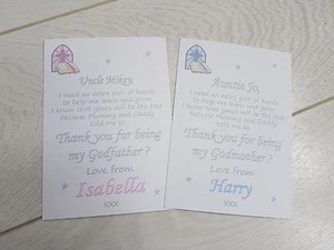 Tarjeta de regalo personalizada de gracias por ser mi madrina padrino padrinos Env - Imagen 1 de 1