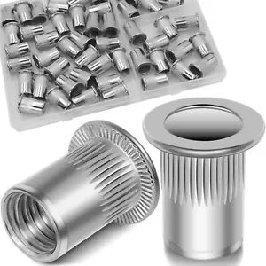 5/16''-18 UNC Dado per Rivetti, 50Pz 304 Acciaio Inox Testa Piatta Rivetto Filettato... - Foto 1 di 3