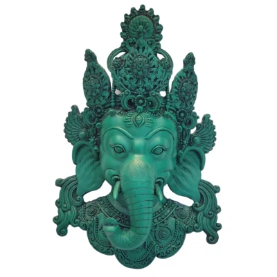 Ganesha Mask 16" with Painting Work Wall hanging Sculpture wall Décor Religious - Image 1 of 4