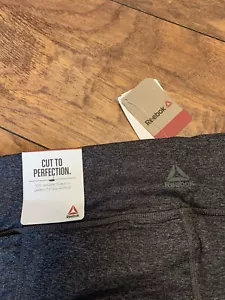 Reebok Pants XL NWT LUX TIGHT Leggings Dark Gray Cut To Perfection $60 Retail - Picture 1 of 4