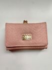 Women's Carre Royal Originally From Korea Wallet Leather Pink With Gold Clasp