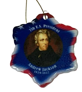 Adorno de Navidad de Porcelana Andrew Jackson séptimo presidente de los Estados Unidos de doble cara - Imagen 1 de 1