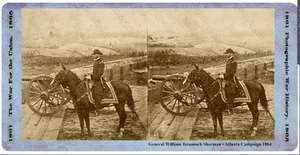 GEN WILLIAM T SHERMAN Atlanta Campaign 1864 CIVIL WAR 3D Stereoview Card Hist 3D - Picture 1 of 2