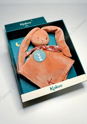 Doudou Plat/Mouchoir Carré Lapinoo Lapin Marron Terracotta Noeud Feuilles  Kaloo - Image 1 of 4