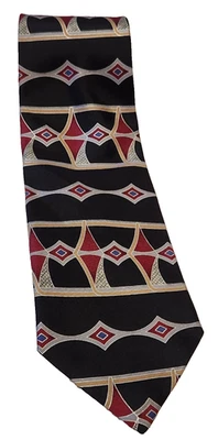 Vtg Daniel Hechter Geometric Design 100% Silk Neck Tie Men's Made USA 4" x 58" - Image 1 of 4