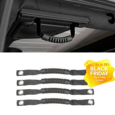 Interior Grab Grip Bar Handles Hold Mount Kit 4 Door For Jeep Wrangler 4pc Black Foto 1 de 4