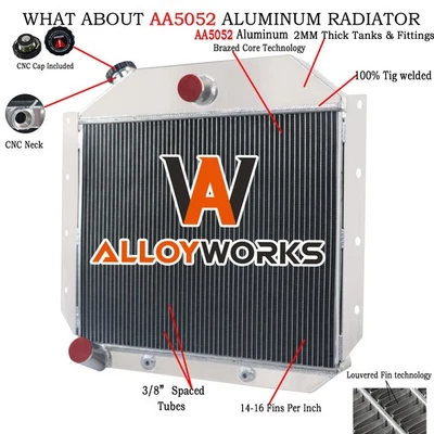3-Row Aluminum Radiator For 1951-1957 1953 International Harvester Pickup Truck Foto 1 de 4