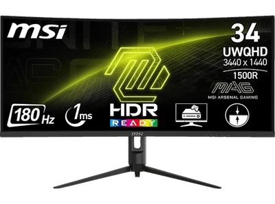 MSI MAG 342CQRDE E2 34 Zoll UWQHD Gaming Monitor 21:9 60 Hz Bildschirm EEK: F - Bild 1 von 4