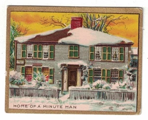 Helmar Historic Homes Tobacco T69 1910 Home of a Minute Man Lexington MA - Imagen 1 de 2