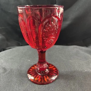 VTG L. G. Wright Glass Magnet & Grape Wine/water Glass unmarked Amberina 6”T  - Picture 1 of 10