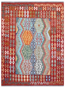 Tash Vintage Turkish Handmade Afghan Modern Woollen Carpet Kilim Rug 200 X158cm - Picture 1 of 6
