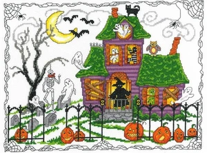 Folleto de punto de cruz contado Ursula Michael ~ Casa de Halloween ~ 2725 - Imagen 1 de 2