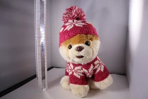 Gund Boo the World’s Cutest Dog Winter Sweater & Pom Pom Hat Plush Puppy Cut Tag - Picture 1 of 4