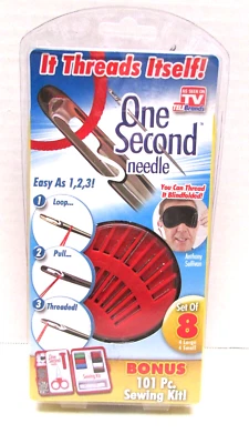 NEW One Second Needle As Seen On TV It Threads Itself Set of 8 Bonus 101 Pc Kit - Image 1 of 3