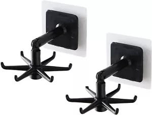 Kitchen Utensil Holder 360 Degrees Rotating Folding Hook Self Adhesive - Picture 1 of 7