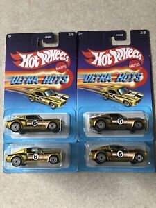 2023 Hot Wheels GOLD ULTRA HOTS '67 SHELBY GT500 Target 3/8, LOT OF 4 SHIPS FREE