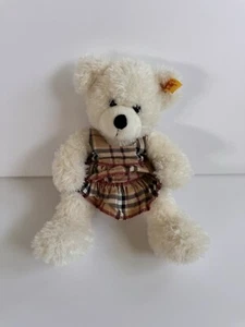 Steiff Lotte Teddy Bear Plaid Dress EAN 237577 Plush Stuffed Animal Toy 10" - Picture 1 of 5