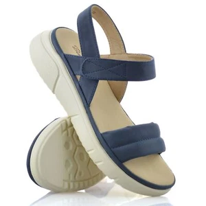 Ladies Womens Mid Wedge Heel Memory Foam Casual Strap Summer Sandals Shoes Size - Picture 1 of 14