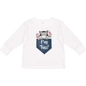 Inktastic I'm Two Years Old Kitty Cat 2nd Birthday Toddler Long Sleeve T-Shirt - Picture 1 of 7