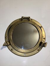 Antique Brass Ship Porthole Mirror 11" Diameter