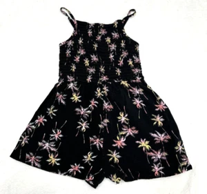 Art Class Girls Black Romper with Pink & Yellow Palm Trees Retro 80s Medium 8 - Picture 1 of 8