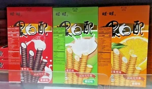 4er PACK WANT WAFER ROLLE SORTENAROMEN KOKOSNUSS, VANILLE, ORANGE & KARAMELL - Bild 1 von 4
