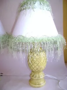 Vintage PINEAPPLE Shape Glazed Ceramic Pottery Boudoir Table Lamp 12" - Picture 1 of 1