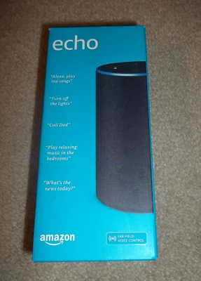 Altavoz inteligente Amazon Echo (2ª generación) con Alexa carbón en caja Foto 1 de 4
