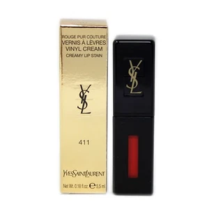 YSL ROUGE PUR COUTURE VERNIS A LEVRES VINYL CREAM CREAMY STAIN 5.5ML #411 L33266 - Picture 1 of 1