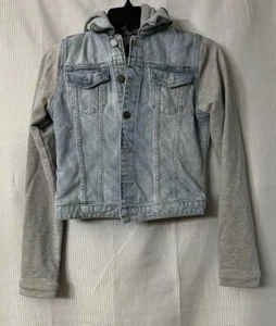NWT DL1961 Girls Kids Manning Boomerang Denim Sweatshirt Jean Jacket Size Large - Picture 1 of 11