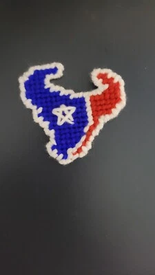 NFL Houston Texans Team Emblem Magnet or Ornament handmade needlepoint - Image 1 of 3