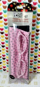 Mary Engelbreit CUTE Pink Reading Glasses*  Tea Cup Pattern = 1.00 = *NEW* - Picture 1 of 7