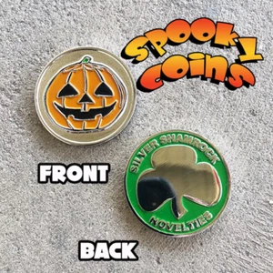 Spooky Coins Halloween Jack O Lantern Enamel 1.5 inch Coin - Picture 1 of 1