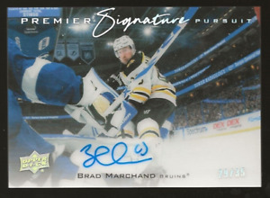 2020-21 UD Premier Signature Pursuit Brad Marchand Autographed Card /35 Bruins