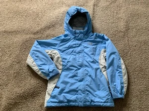 The North Face Girls Jacket Large Blue Hyvent Winter Waterproof Coat Hoodie Logo - Picture 1 of 12