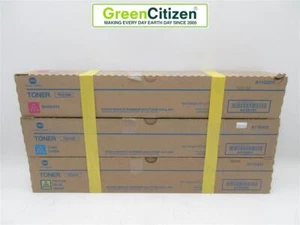 Konica Minolta TN216Y TN216C TN216M CMY Color Toner Cartridge Set GENUINE SEALED - Picture 1 of 2