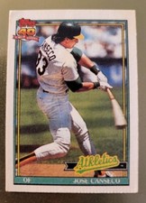 1991 Topps Micro Jose Canseco Miniature Cracker Jack Card #10 Of 36