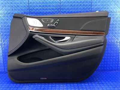 2014-2020 MERCEDES-BENZ S550 OEM FRONT RIGHT DOOR INNER TRIM BLACK LEATHER - Image 1 of 4