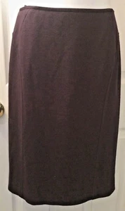 BASLER Selection Skirt Straight Pencil Plum Dark Purple Piping Wool Sz 4 40 - Picture 1 of 10