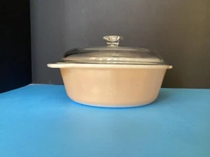 Fire King VTG Oval Peach Luster 1.5qt Casserole Dish #13 , with Glass Lid #407 - Picture 1 of 14