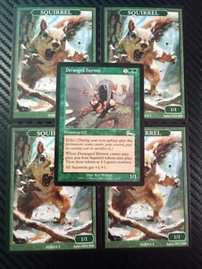 1999 MTG - Urza's Legacy - DERANGED HERMIT - Rare - x4 Squirrel Tokens - NM - Picture 1 of 2
