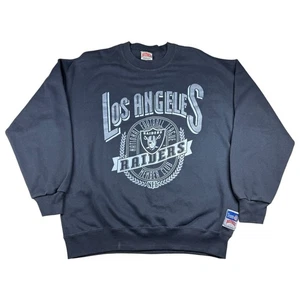 Vintage 90’s LA Los Angeles Raiders Black Sweatshirt Sz XL Nutmeg Made In USA - Picture 1 of 8