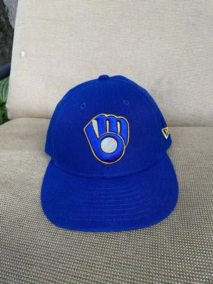 GORRA DE BÉISBOL AJUSTADA MILWAUKEE BREWERS NEW ERA (5950) (7 1/8) AZUL ¡JOYA RARA! Foto 1 de 4