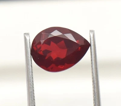Garnet Pear Flawless Deep Red Loose Gemstone 8X6 mm 10X7 mm 11X9 mm 12X10 mm - Image 1 of 4