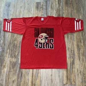 Vintage 80s San Francisco 49ers Garan NFL Jersey T-Shirt Mens XXXL Red Football - Picture 1 of 20