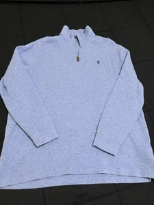 Polo Ralph Lauren Pullover Herren XXL Hellblau Pulli Quarter Zip Sweatshirt - Bild 1 von 3