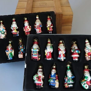 18 HP Blown Glass Santa CHRISTMAS Ornaments THOMAS PACCONI Classics 2002 * w Box - Picture 1 of 6