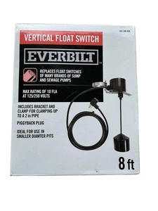 Everbilt 8 ft Vertical Float Switch for Sump Pumps #1001 098 868 New in Box - Picture 1 of 2