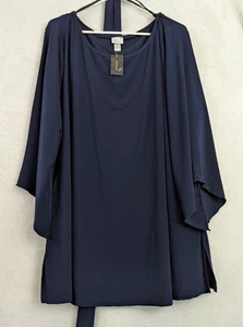 Neu Lane Bryant Venezia Gr. 26/28 Slinky Tunika Top + Gürtel dunkelblau 2394 - Bild 1 von 6