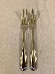 (2X) Temp-Tations By Tara DINNER FORK 18/10 Stainless Flatware OLD WORLD BEAD - Picture 1 of 6